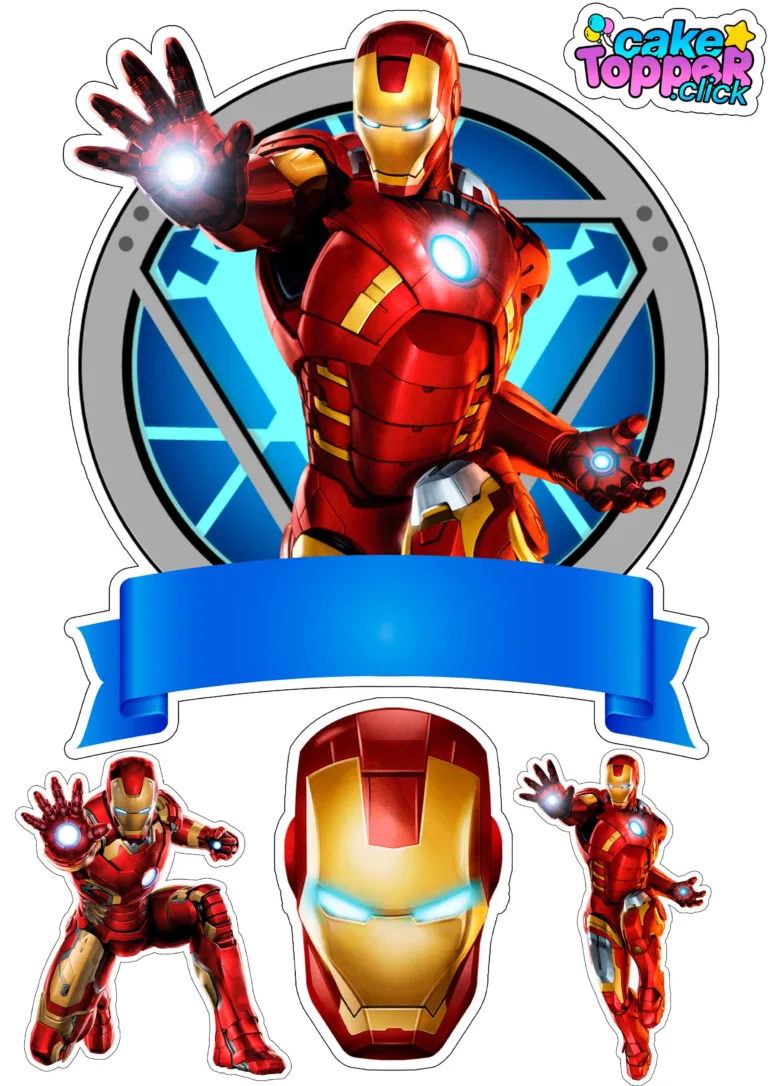 topper-de-para-imprimir-iron-man, CAKE TOPPER IRON MAN