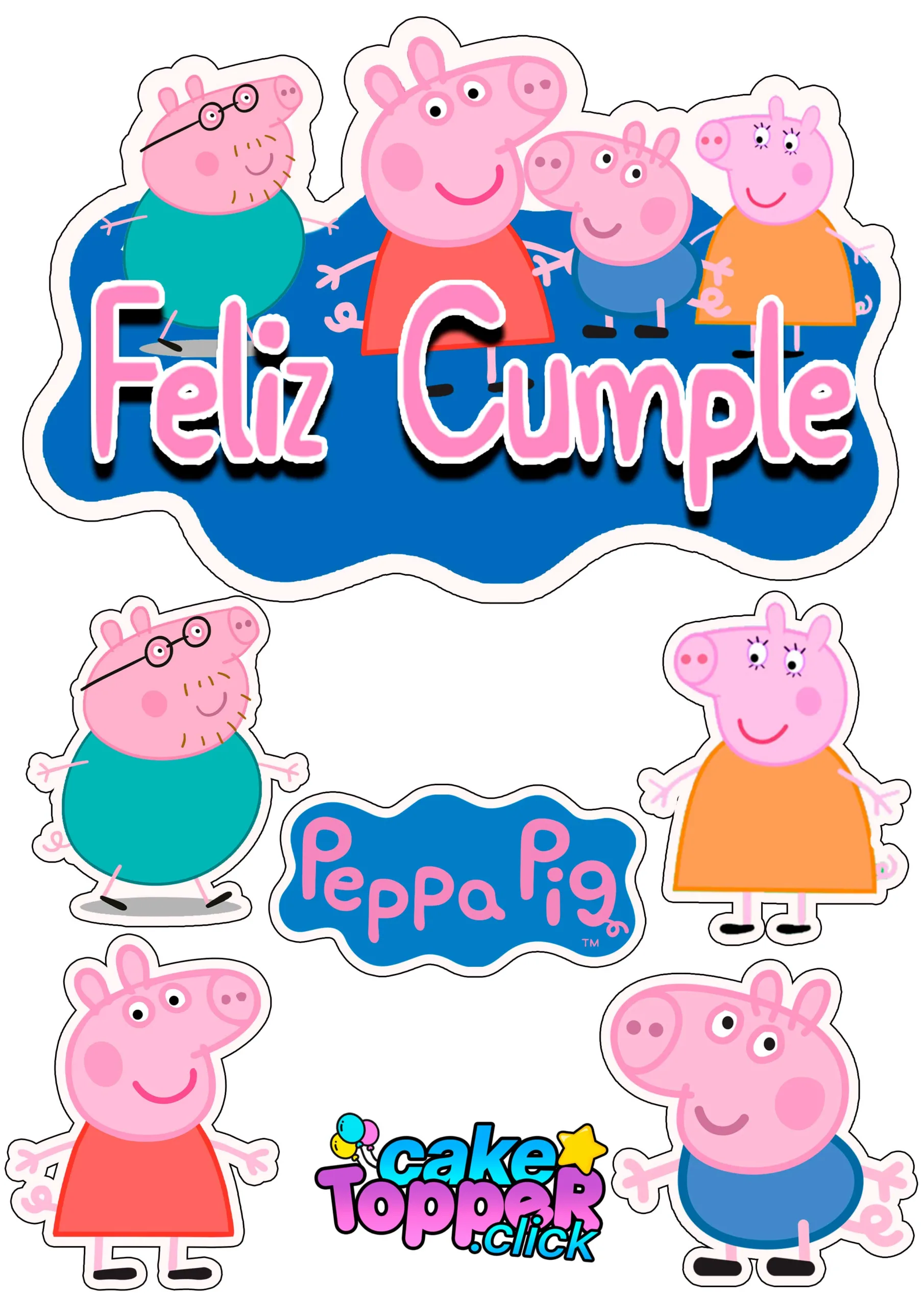 Peppa Pig- Ideas para imprimir CUMPLEAÑOS 