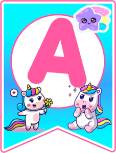 A Alphabet Unicornio Abecedario Alfabeto