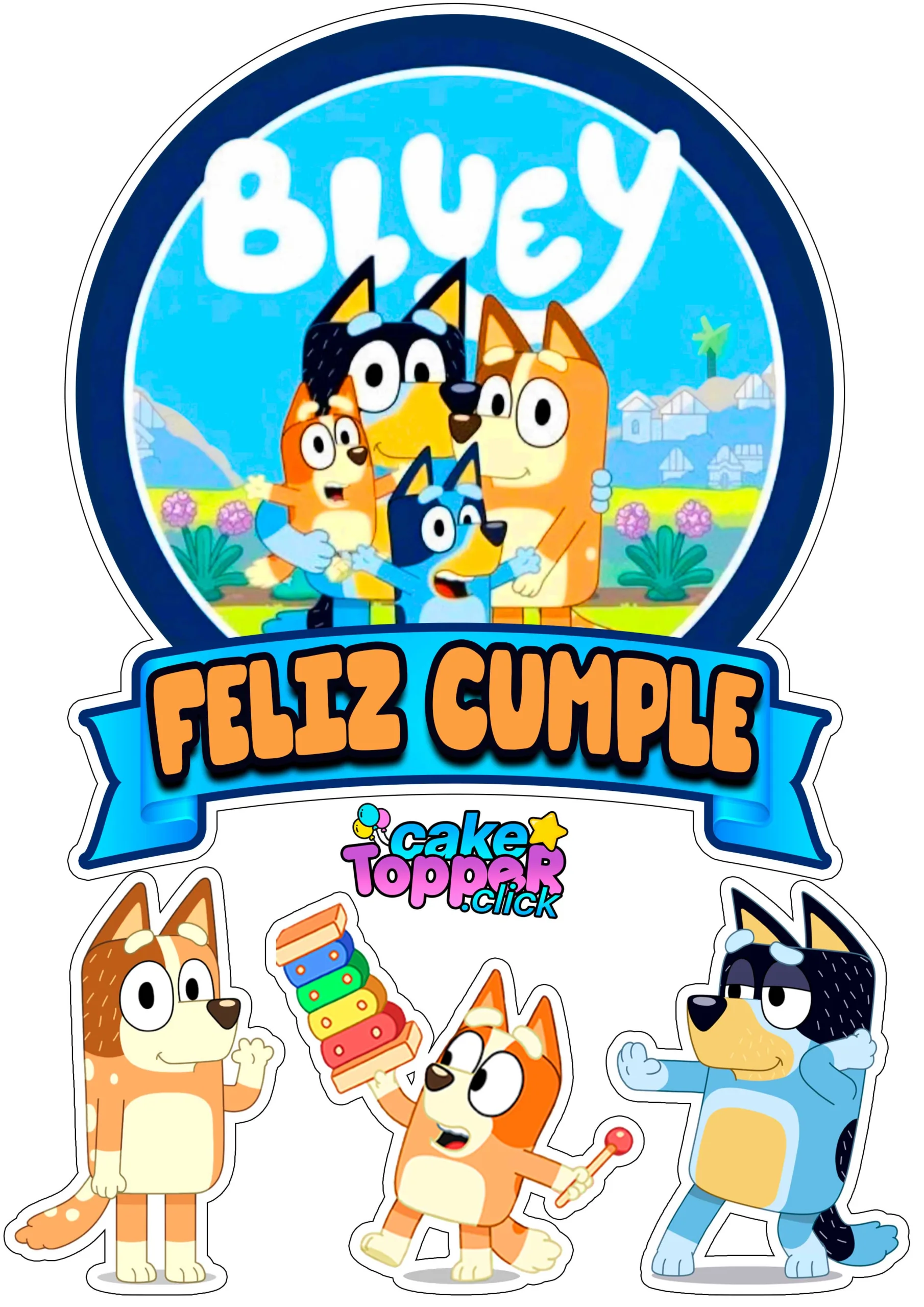 stickers de Bluey  Kits imprimibles para cumpleaños, Fiesta de