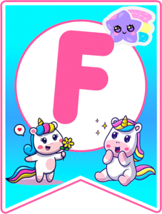 F Alphabet Unicornio Abecedario Alfabeto