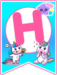 H Alphabet Unicornio Abecedario Alfabeto