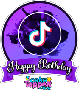 Happy Birthday Tiktok cake topper