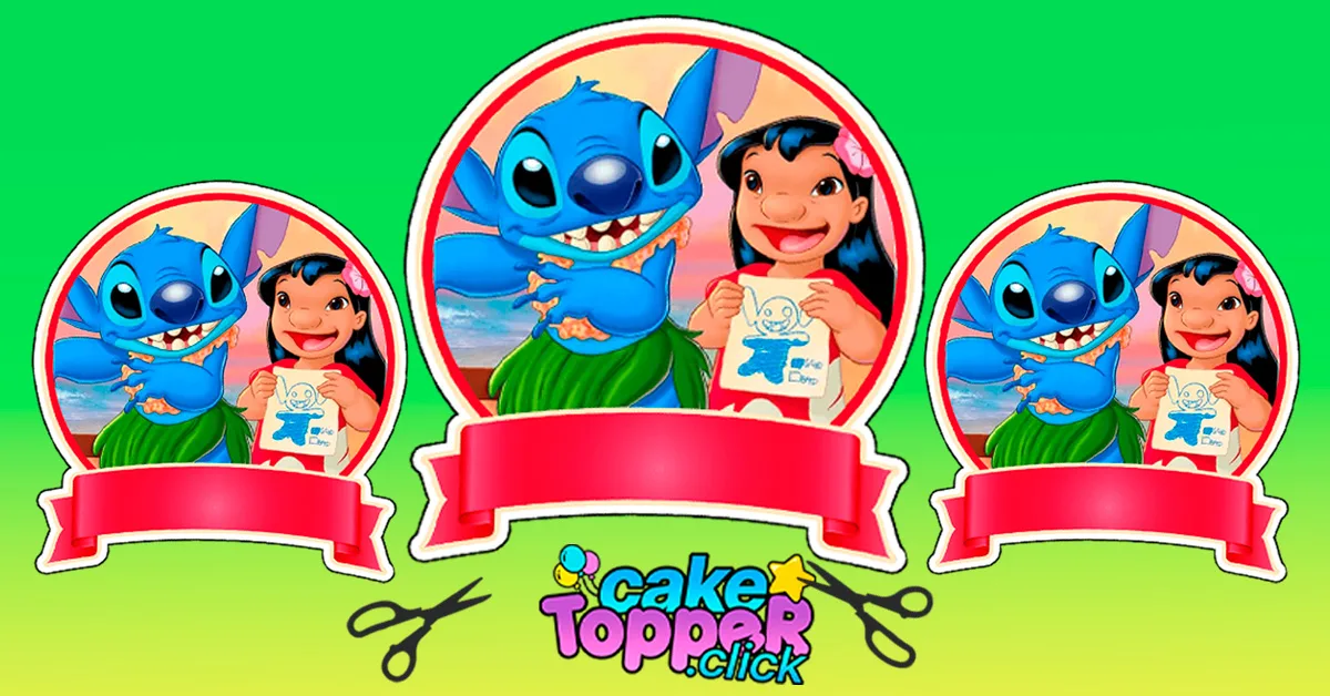 Lilo and Stitch Cake Toppers,Stitch Inspired Cupcake Topper for