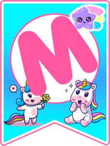 M Alphabet Unicornio Abecedario Alfabeto