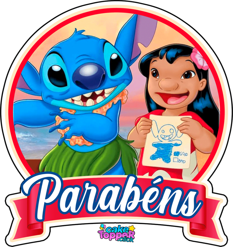 Parabéns Lilo e stitch para imprimir