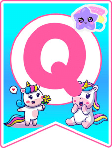 Q Alphabet Unicornio Abecedario Alfabeto