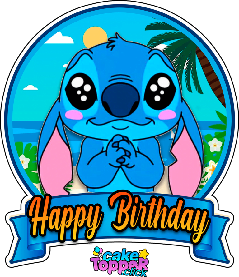 Stitch Happy Birthday Cake Toppers