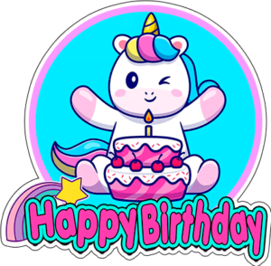 Unicorn Cake topper Happy Birthday