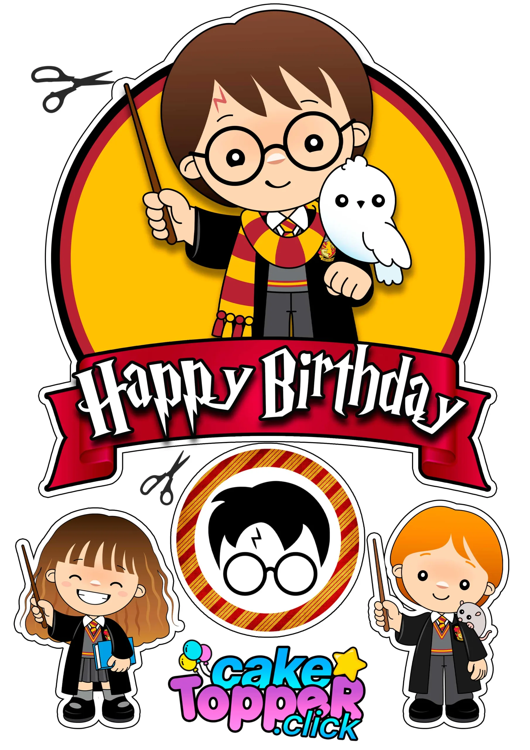 Harry Potter Toon: Free Printable Cake Toppers. - Oh My Fiesta! for Geeks