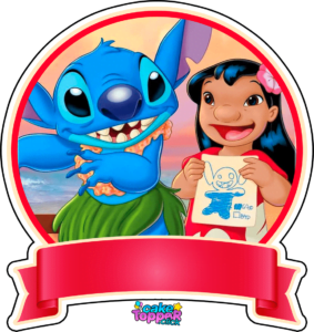 para imprimir Lilo y Stitch cake topper printable