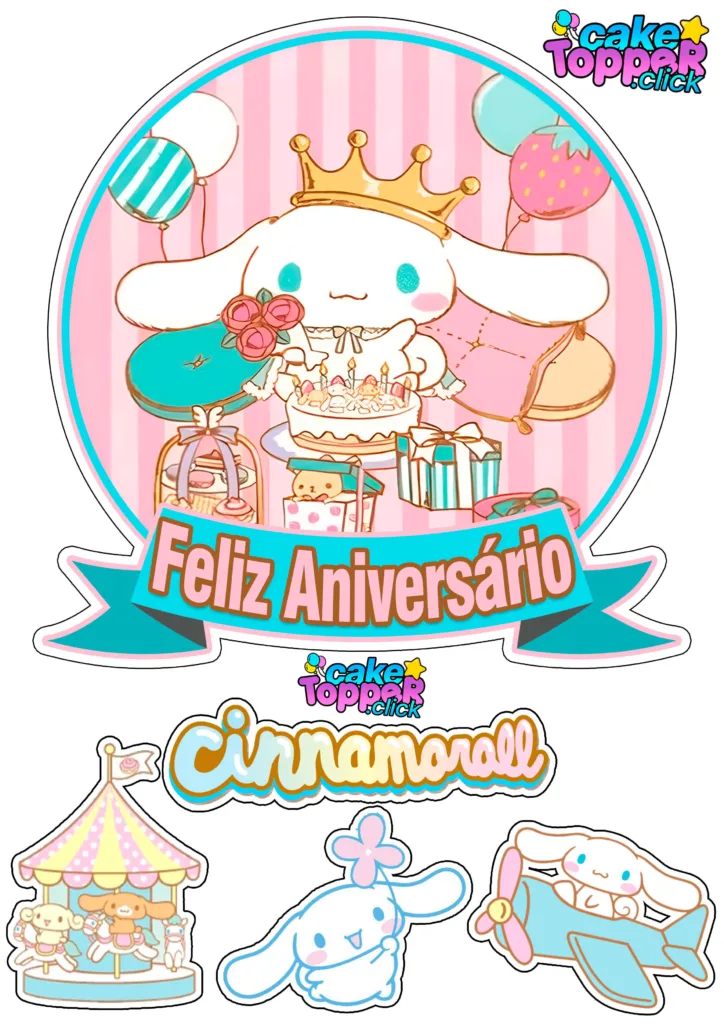Cinnamoroll-Feliz-Aniversário-topo-de-bolo