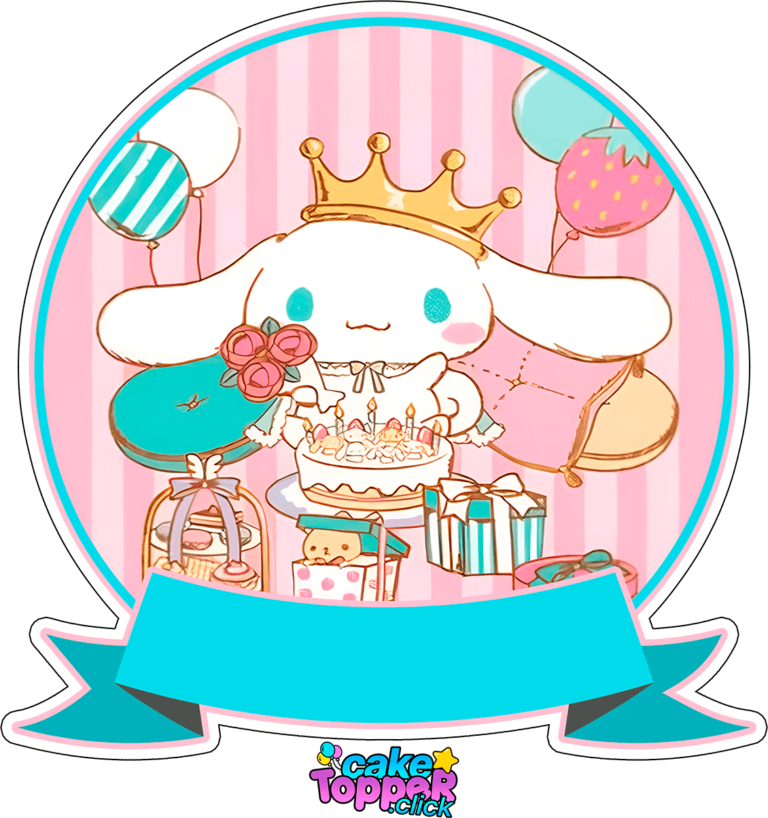 "Cinnamoroll Cake Toppers, Stickers, PNG and Banners" FREE