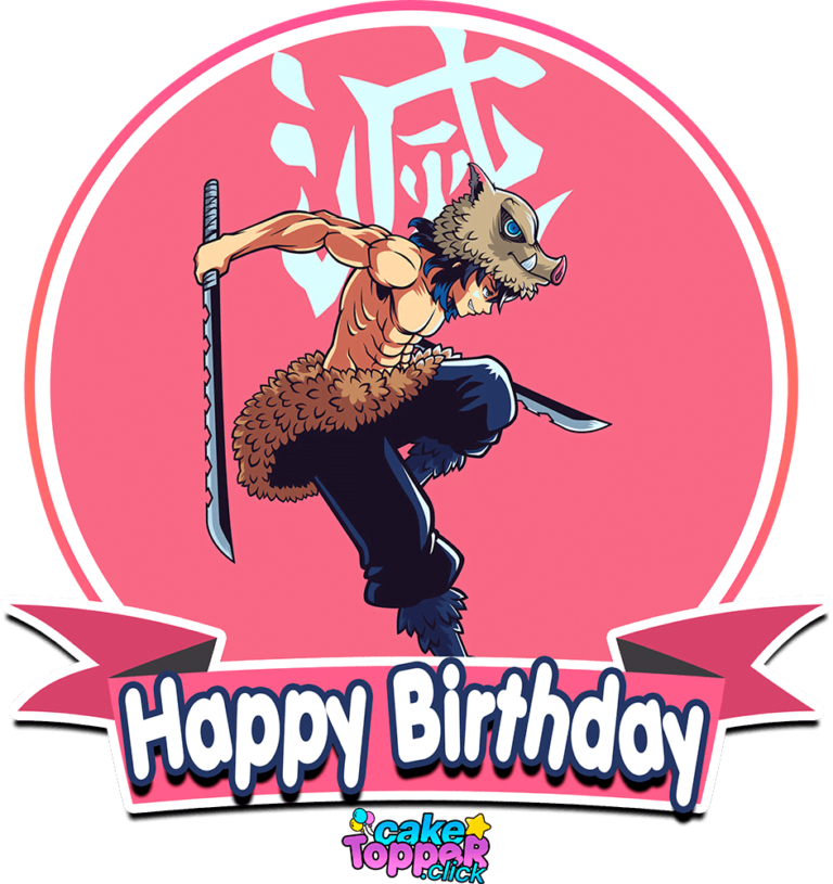 Happy Birthday Inosuke Demon Slayer PNG kimetsu no yaiba