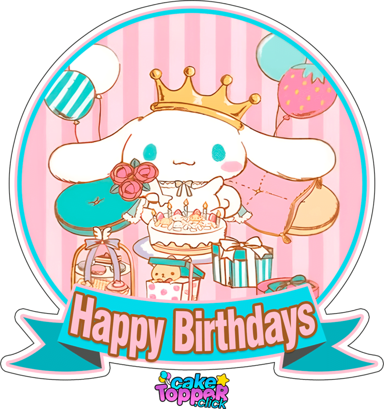 Happy Birthdays Cake topper Cinnamoroll PNG Transparent ClipArt