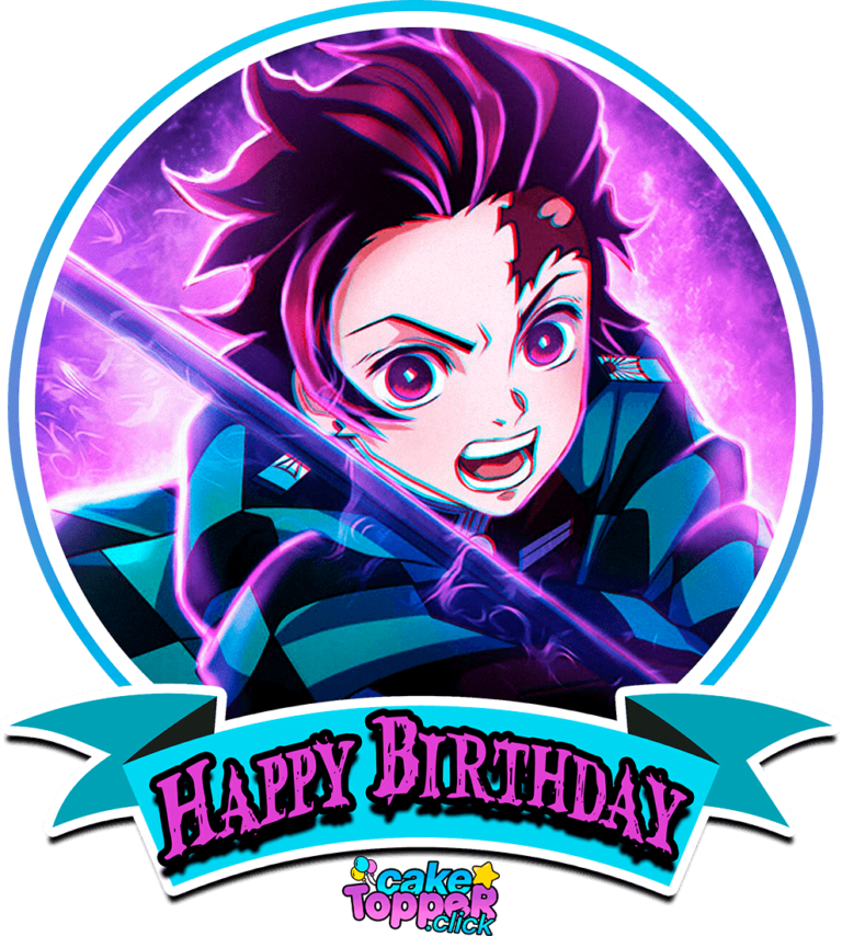 Tanjiro Cake topper PNG Demon slayer Transparent