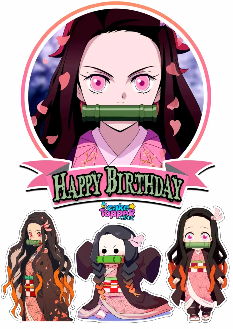 demon-slayer-Nezuko-Cake-topper-printable-kimetsu-no-yaiba-free