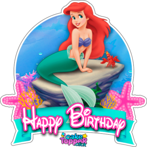 kit little mermaid ariel Happy Birthday Cake topper kit