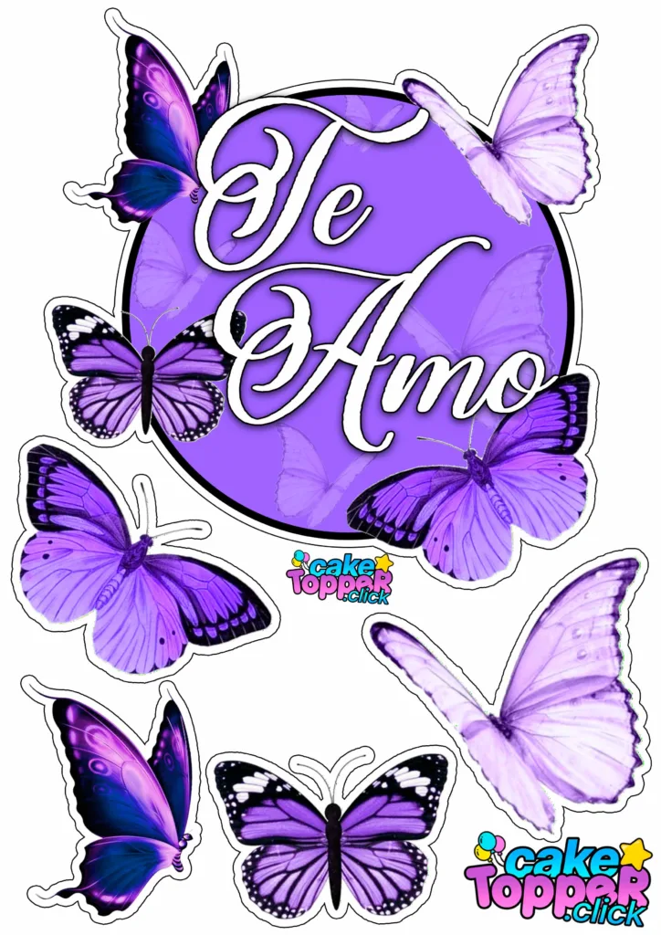 Cake-topper-de-Mariposa-lila-Te-Amo-para-imprimir