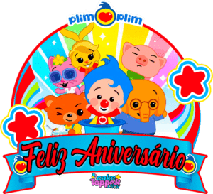 Feliz Aniversário Topo de Bolo Palhaço Plim Plim