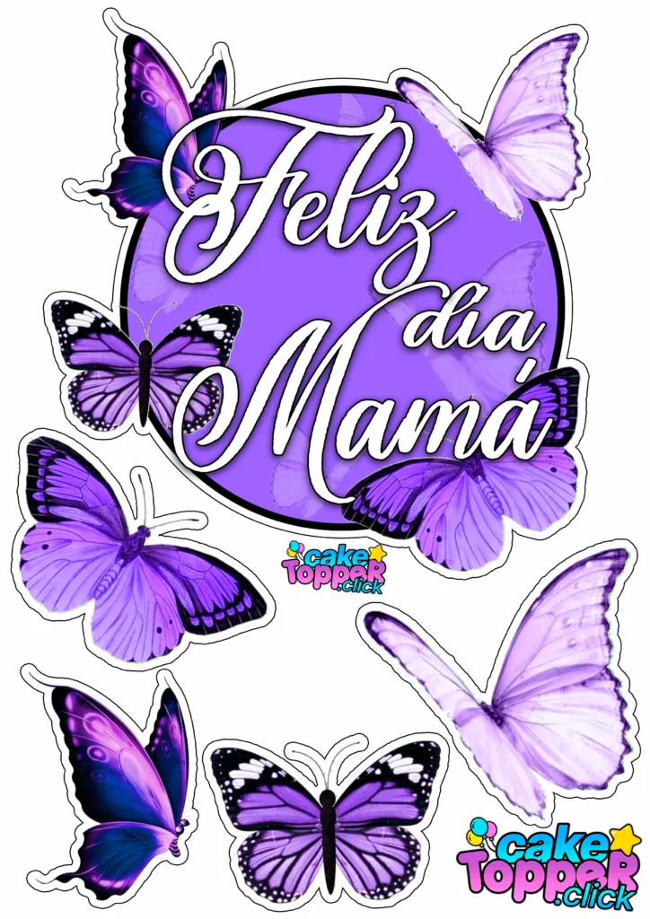 Feliz-Día-Mamá-para-imprimir-Cake-topper-para-Mamá Toppers Día de las Madres