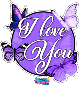 I love You PNG butterfly Cake topper Transparent