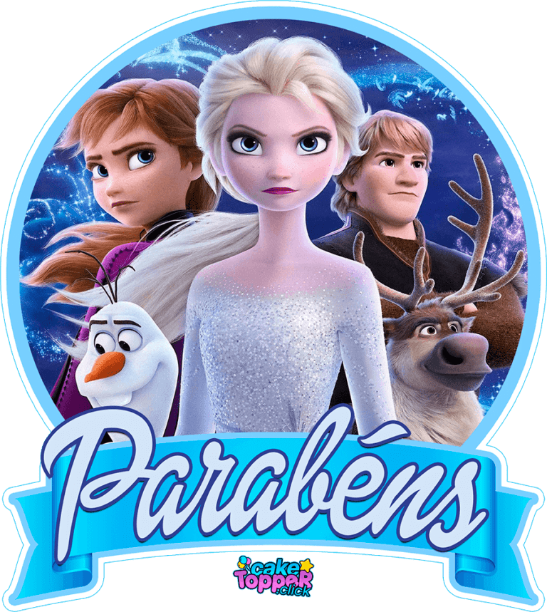 Parabéns topo de bolo da frozen