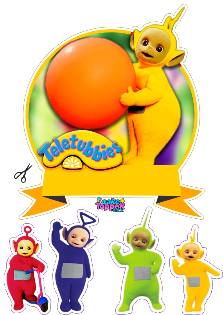 Cake-topper-de-teletubbie-Laa-Laa-para-imprimir-gratis