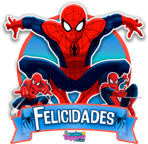 Felicidades cake topper PNG transparente spiderman