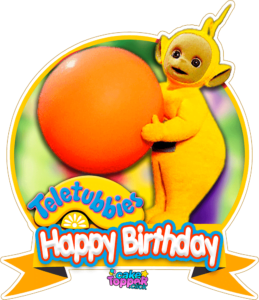 Happy Birthday Laa laa teletubbies PNG cupcake topper
