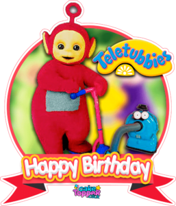 Happy Birthday Po Teletubbies Png cupcake topper free