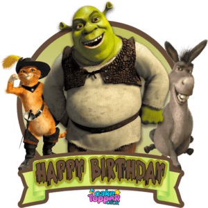 Happy Birthday shrek png cake topper printleble cupcake