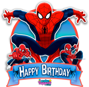 Happy Birthday spiderman cupcake topper printable