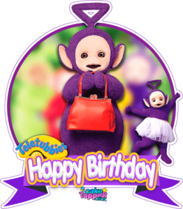 Happy Birthday tinky winky Transparent cupcake topper