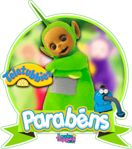 Parabéns png topo de bolo de dipsy teletubbies verde PNG