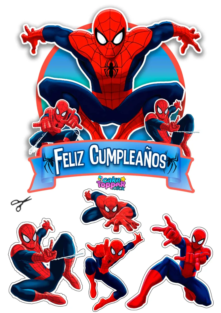 cake-topper-spiderman-para-imprimir Hombre Araña