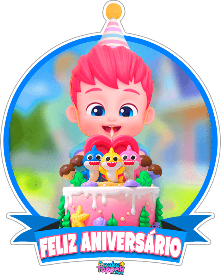 feliz aniversário topo de bolo Bebefinn family pinkfong PNG