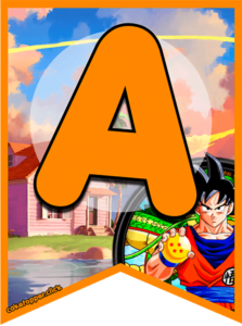 Banderines de Dragon Ball Z Abecedario: A