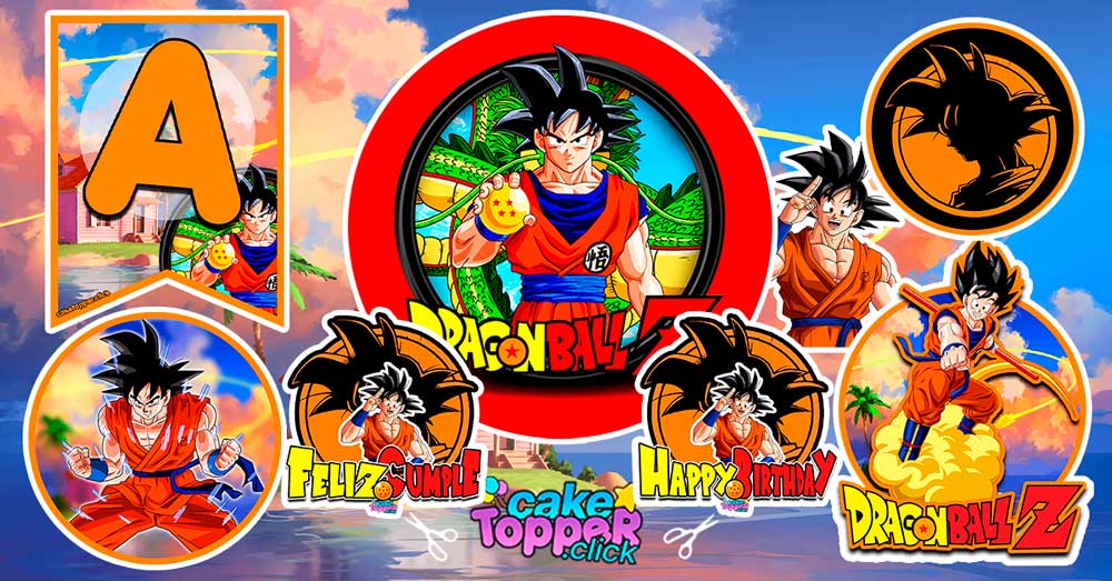 Dragon-Ball-Z-cake-topper-cupcake-topper-Stickers-Banners-Banderines-party