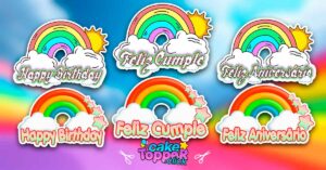 Cake toppers de Arcoiris