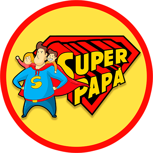 super papá ideas para imprimir pegatinas, stickers etiqueta dia del padre colo amarillo