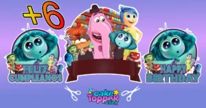 Inside out topper printable Intensa mente cake topper Divertida mente topo de bolo