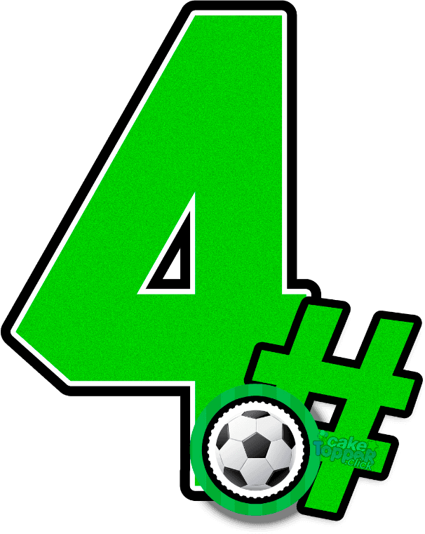 4 number Soccer Futbol Futebol Imágenes de Fútbol para Cupcakes