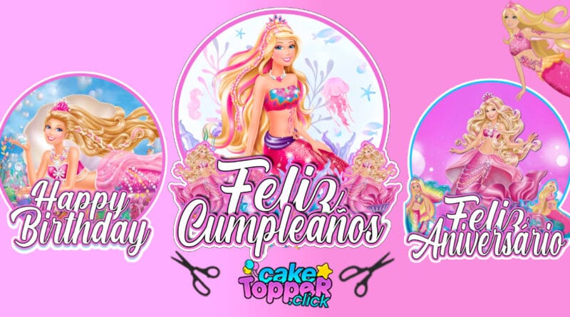 Barbie-sirena-Barbie-mermaid-barbie-sereia-cake-topper-topo-de-bolo-ideas.