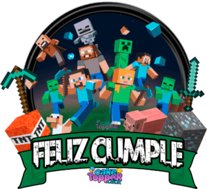 Cake topper de Minecraft png