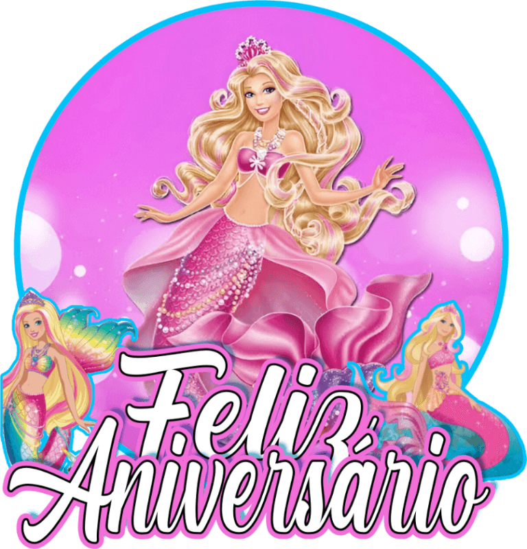 Feliz Aniversário Topo Barbie Sereia