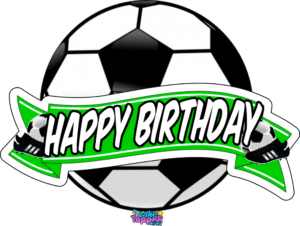 Soccer ball cake topper Happy Birthday cupcake png