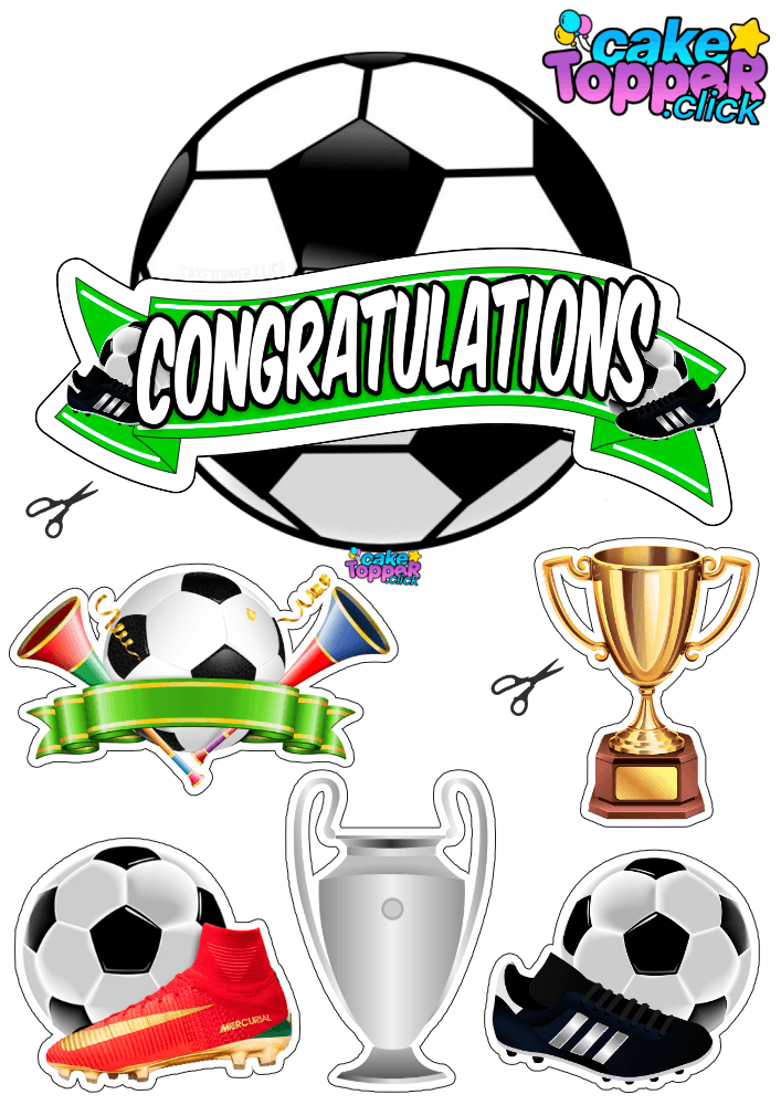 ball soccer cake topper printable ideas congratulations