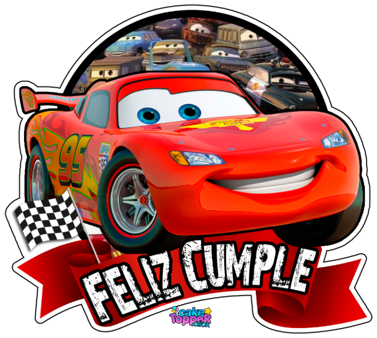 Diseño de topper de cars Feliz cumple ideas para imprimir