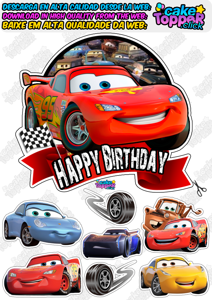 Lightning McQueen Cars movie cake toppers